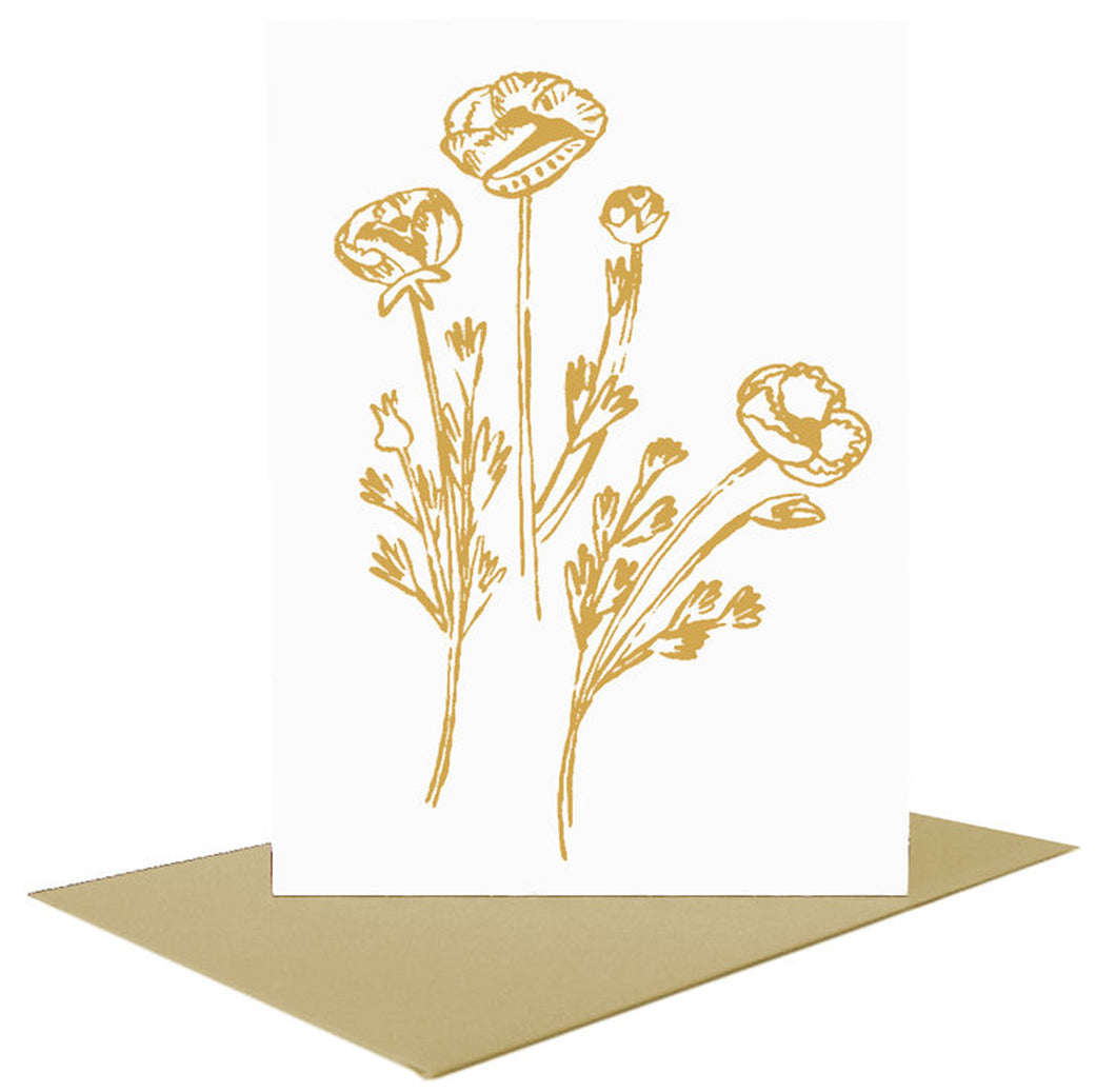 Gold Flowers card